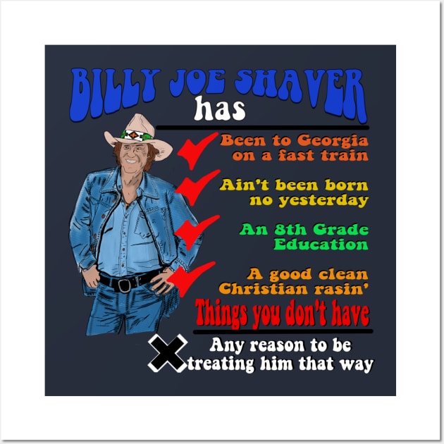 Billy Joe Shaver's Checklist Wall Art by TL Bugg